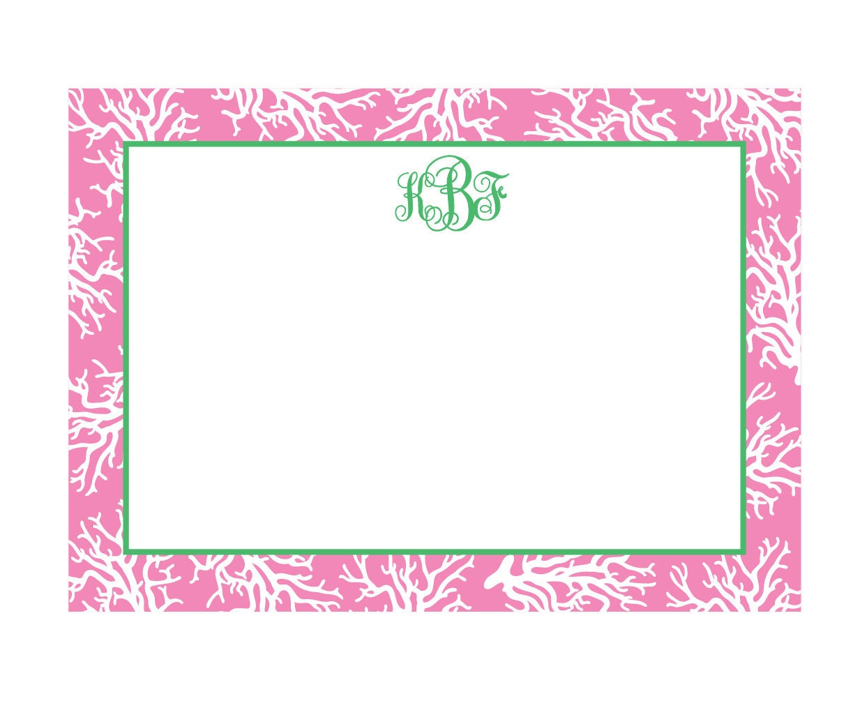 Pink Coral Monogram Address Label Stickers