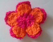 Bright Orange and Pink Flower Brooch