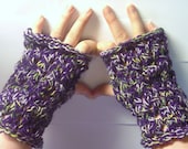 Lacy Fingerless Gloves in Purple, Green, Lavender, Lime and Ocher