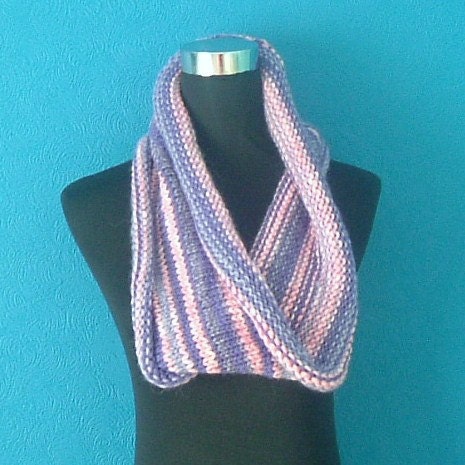 Giant Cowl or Circle Scarf in Pink and Purple