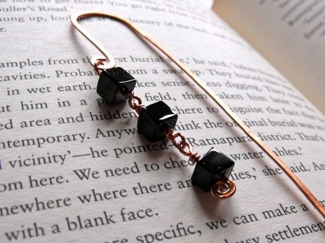 Black Cube Copper Book Mark
