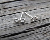 Tiny Infinity Loop Post Earrings Minimalist - Sterling Filled