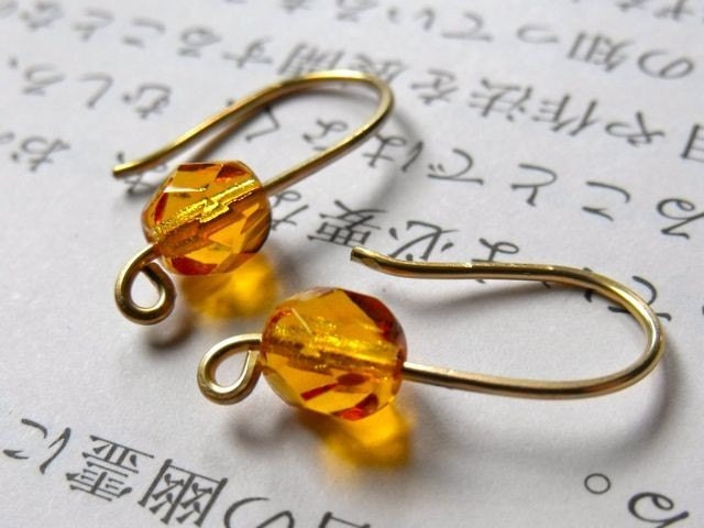 Topaz Earrings in Golden Red Brass