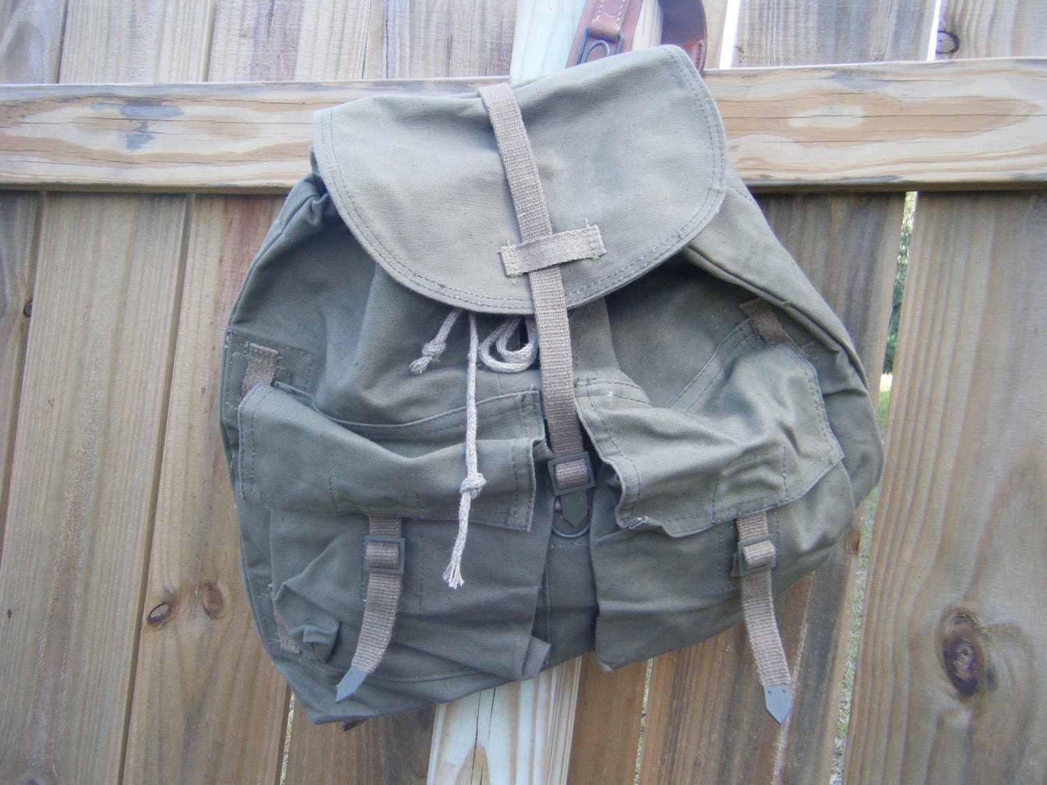 Vintage Czech Canvas and Leather Rucksack/Backpack