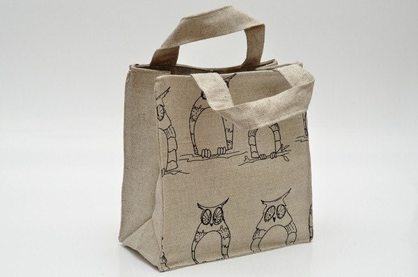 Lunch bag  OWL. Size: 7"x4", high 8".