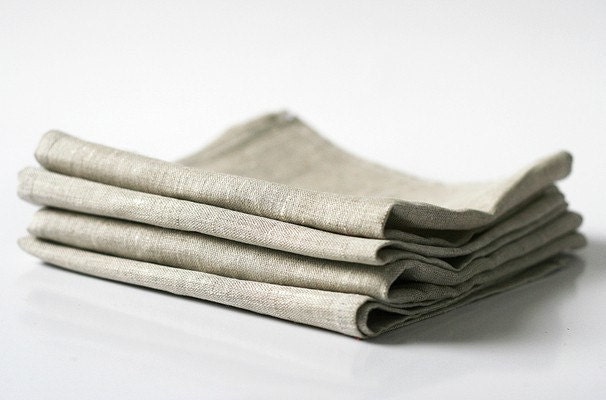 Set of 8 Natural Linen Napkins. Classic style. Size: 18" X 18"(45cm X 45cm).
