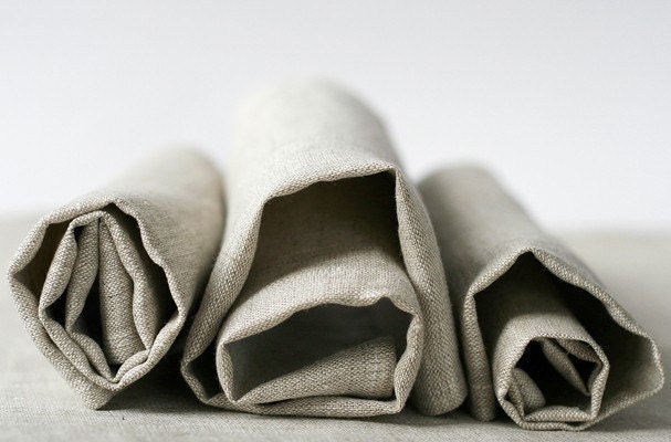 Set of 16 Natural Linen Napkins. Classic style. Size: 18" X 18"(45 cm X 45 cm).