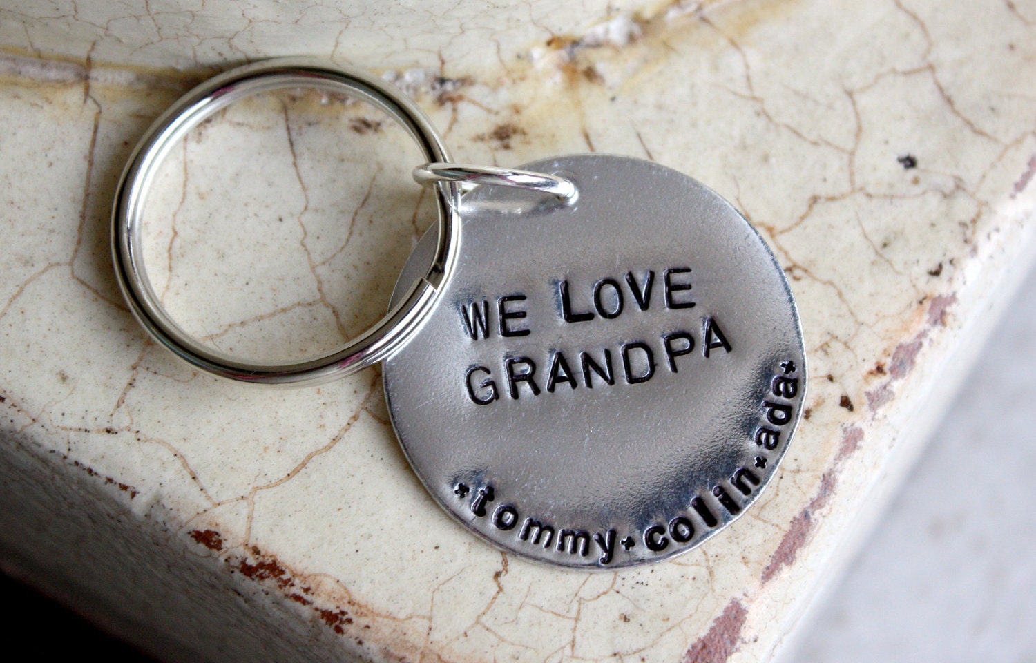 Custom keychain -- We love Grandpa/Grandma/Mom/Dad