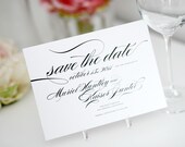 Custom Save the Date Card or Wedding Announcement in Black and White - Marriage Design Deposit
