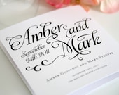 Alluring Script Tri Fold Wedding Programs Sample in Watermelon on Pearl Shimmer Luxury Cardstock
