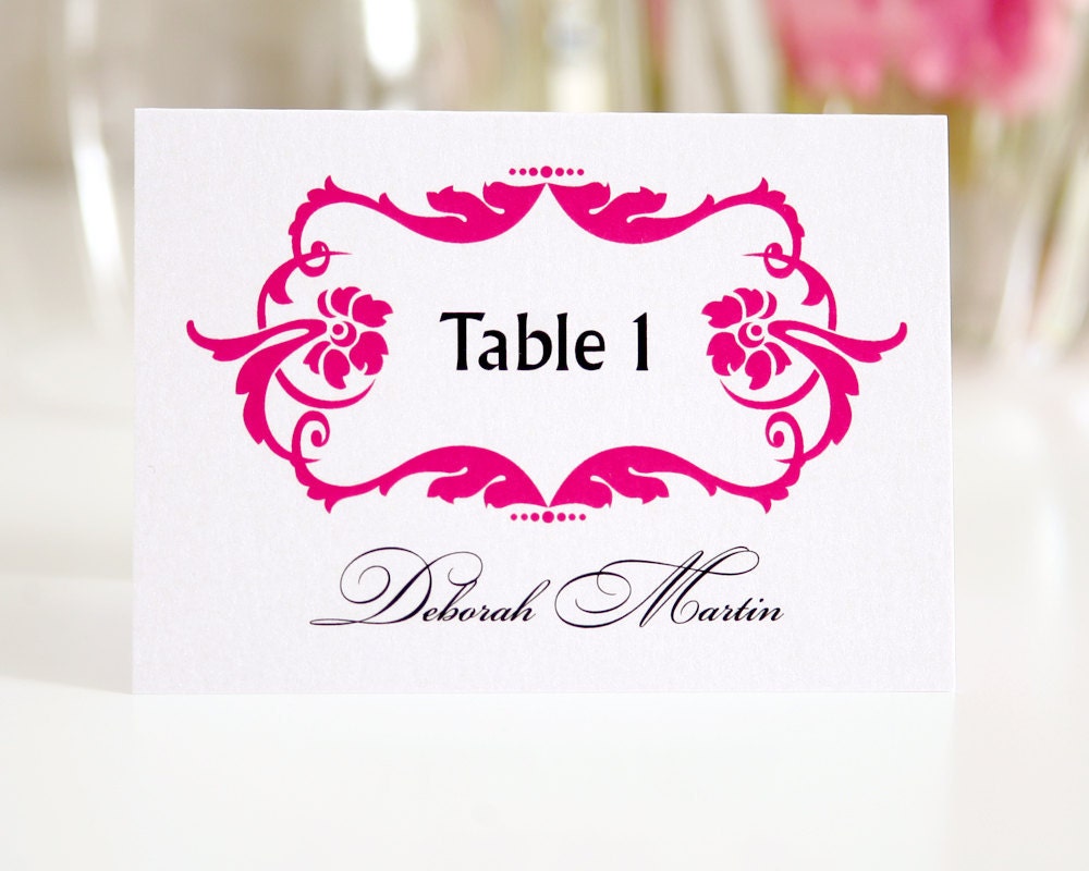Modern Unique Place Cards or Escort Cards for Your Wedding, Lavish Ornament Design Deposit