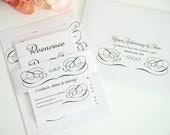 Charming Script Wedding Invitation Suite, Perfect for a Romantic, Whimsical or Woodland Wedding - Sample