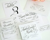 Complete Wedding Invitation Package - Charming Script Design