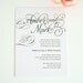Romantic Wedding Invitation Set in Black and White on Pearl Shimmer Luxury Cardstock - Charming Script Sample