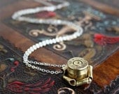 Elegant Bullet Casing Necklace, Winchester 45 Auto, acp, Very Unique Rosette