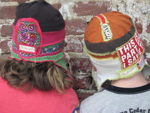 pdf OFFtheWALL recycled HAT pattern and tutorial...sizes 7-12yrs, upcycled t-shirts