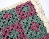 Organic Cotton Baby Afghan Lilac, Fern and Almond