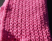Crochet Baby Afghan Blanket in Pizazz Pink