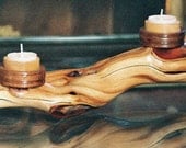 Walnut  Birch and  Manzanita Candle Holder---Rustic Centerpiece---Home Decor---Anniversary or Wedding Gift