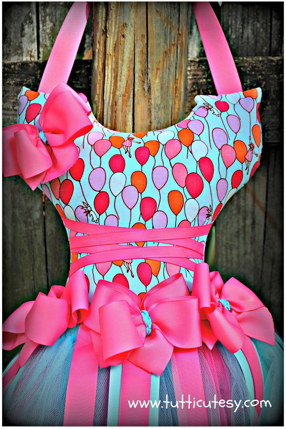 Pink and blue tutu hair bow holder