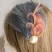 Pink peacock feather derby fascinator with gray feather backing - AGATHA design - CHOOSE headband, comb, or hair clip