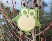 12  Patterned Owls Spring green, yellow, plaid, glitter, die cut embellishments scrapbooking card making