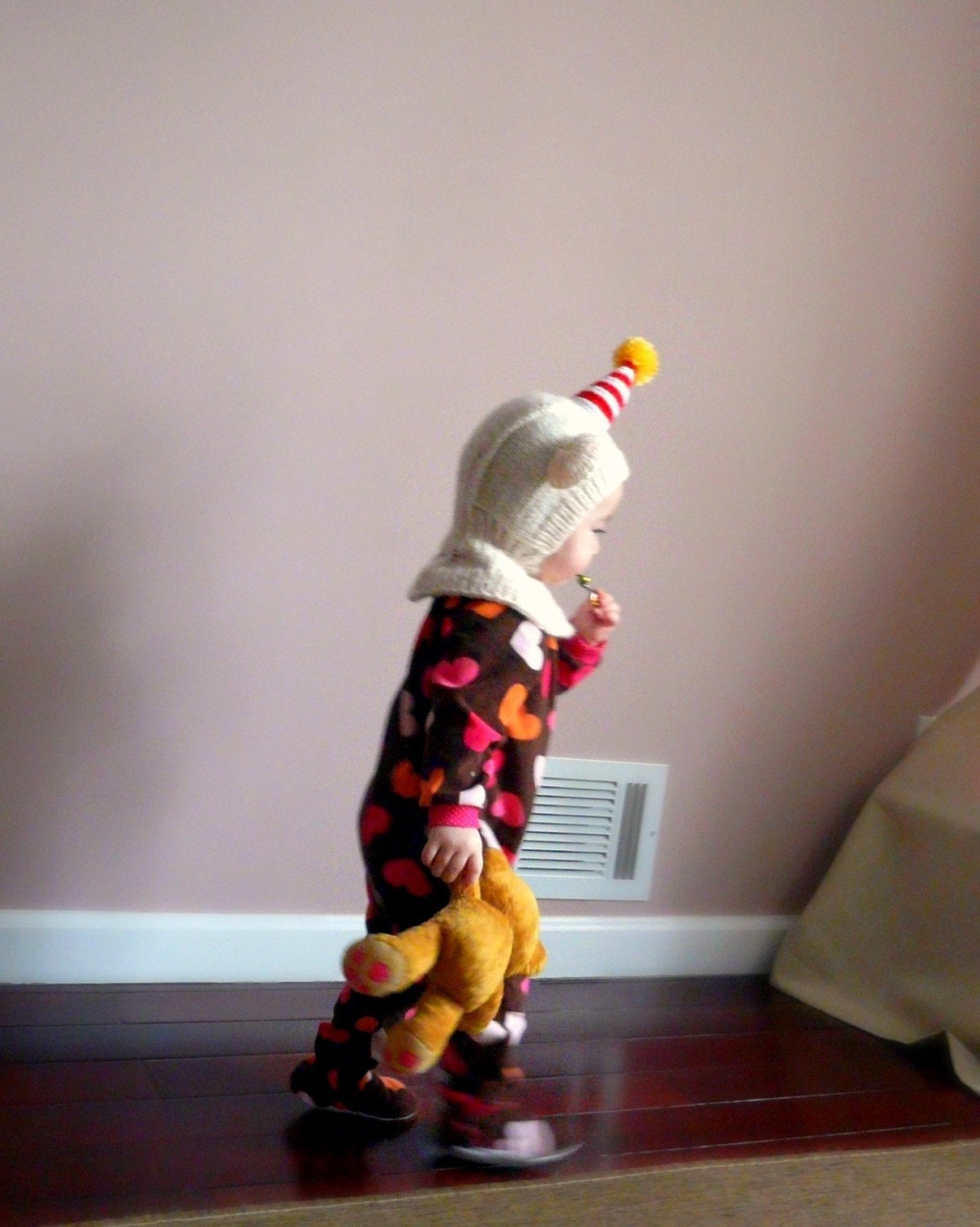 Clown Bear coverall Hat. 9-18months