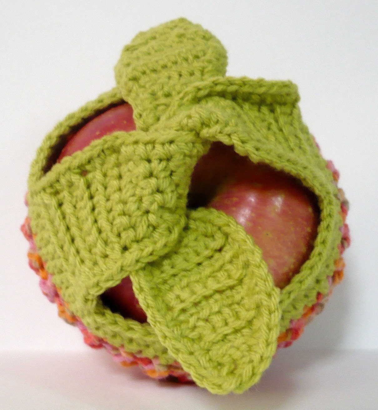 Handmade Crocheted Apple Cozy or Fruit Jacket - Reddy