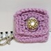 Crochet Change Purse Key Holder Coin Pouch with Swivel Clasp and Key Rings Sweet Lavender 2 x 2 inches