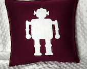 Robot Pillow - Soft Fleece - Monogram