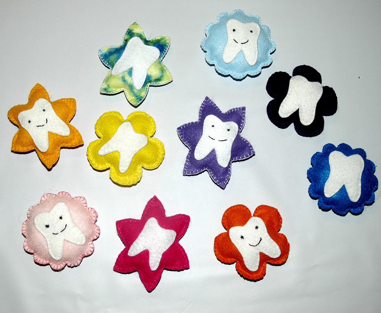 Tooth Fairy Pillow - Flower Pillows, Fun, Funky and Colorful little pockets for boy's or girl's lost teeth and treasures.