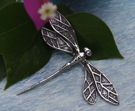 Amazing solid 925 Sterling Silver Dragonfly Pendant
