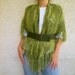Sparkling Green Crystal Triangle Knit Shawl