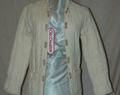SALE was 49.95. Natural Cotton Baumwolle Quilted Jacket, Wooden Buttons.  Designers Den vintage overstock.  FREE domestic shipping.