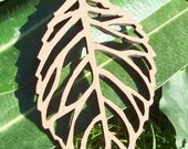 Laser Cut Birch Wood Filigree Leaf