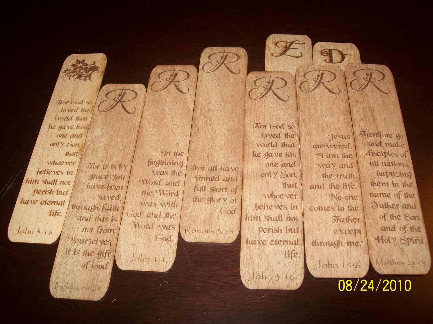 Monogram Bible Verse Bookmark Great Gift