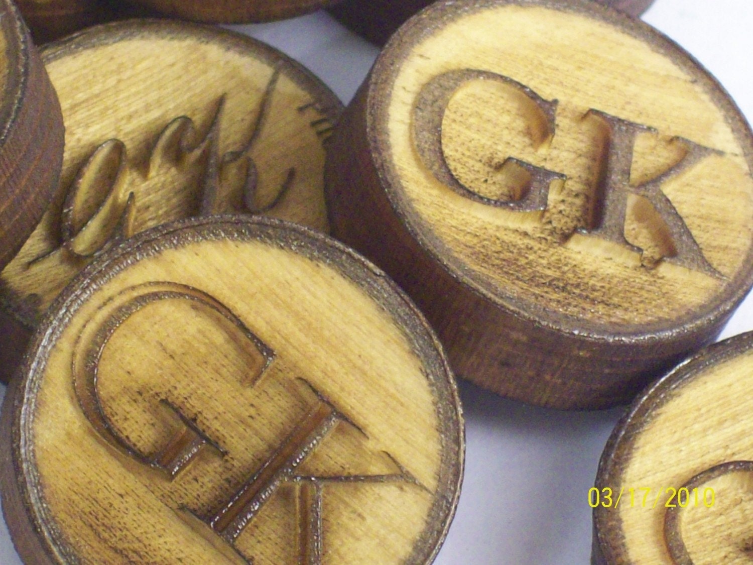 Monogram Golf Markers Engraved Prestigious Solid Wood