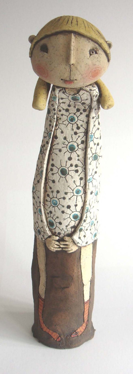 RESERVED FOR VALERIE....Leggy Blonde, female ceramic figure