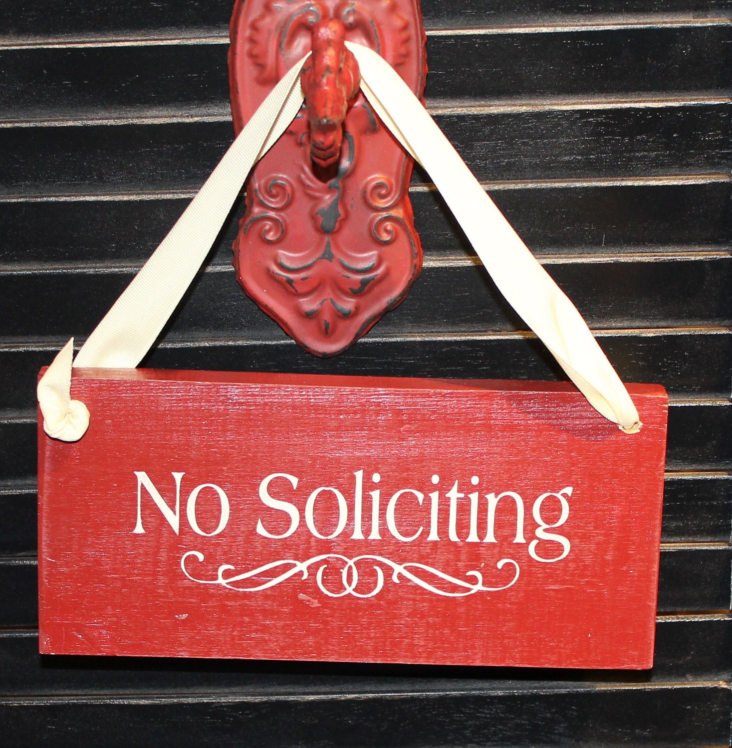 No Soliciting Sign Handpainted Wood Sign/Decorative Sign/ YOU Choose Color