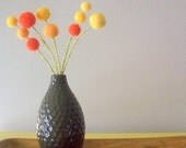Yellow flower bouquet. Wool felt pom poms.  Sunflowers. Yarn buttercups.  Floral spray.  Marigolds.