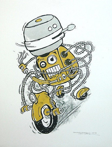 ArtCrank Denver - Robot Tricycle hand pulled screenprint poster