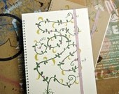 Garden - hand pulled screenprint spiral sketchbook / notebook