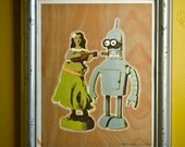 Forbidden Love - Robot Hula Girl Hand Pulled Screenprint