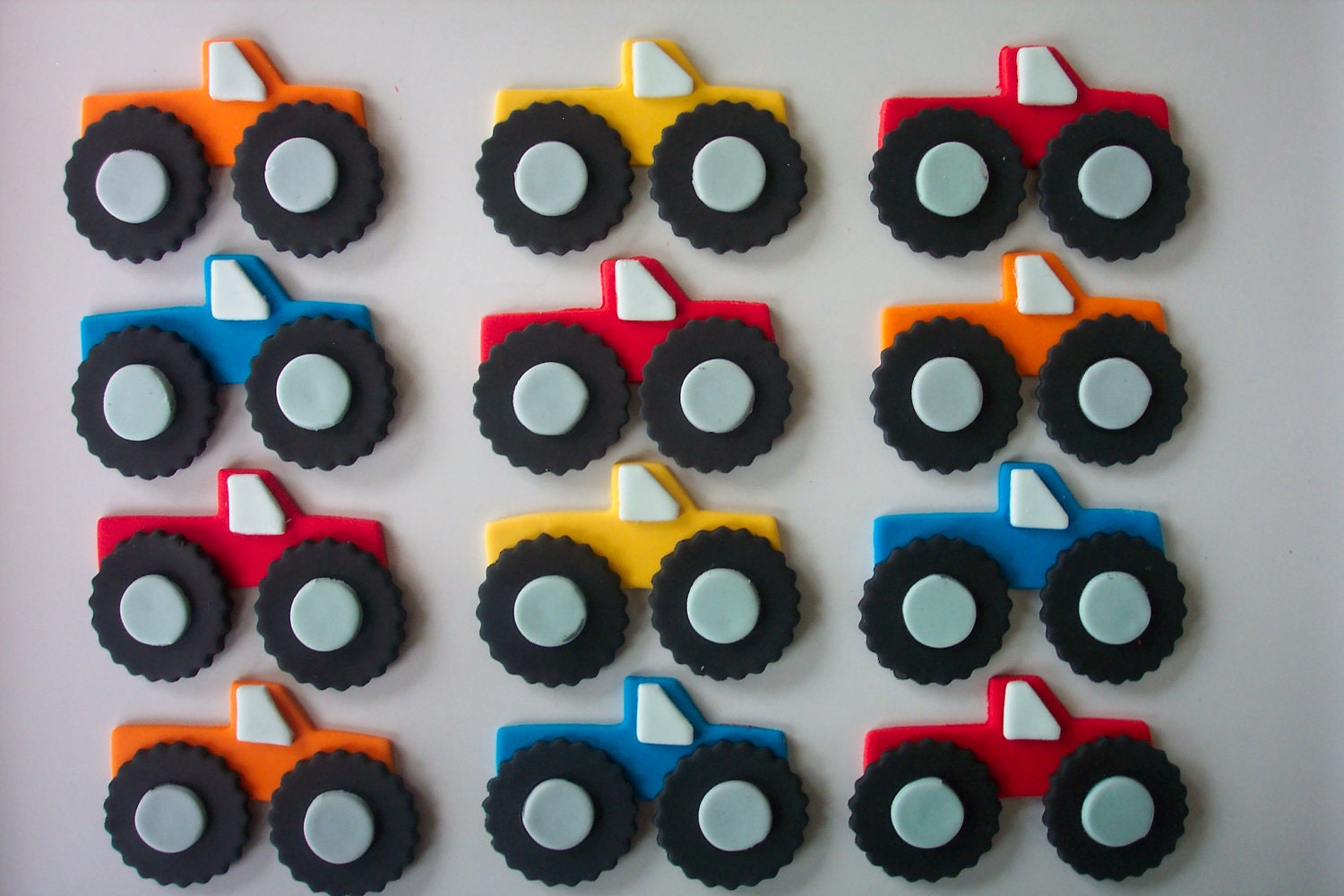 Fondant Cupcake Toppers Edible Monster Trucks