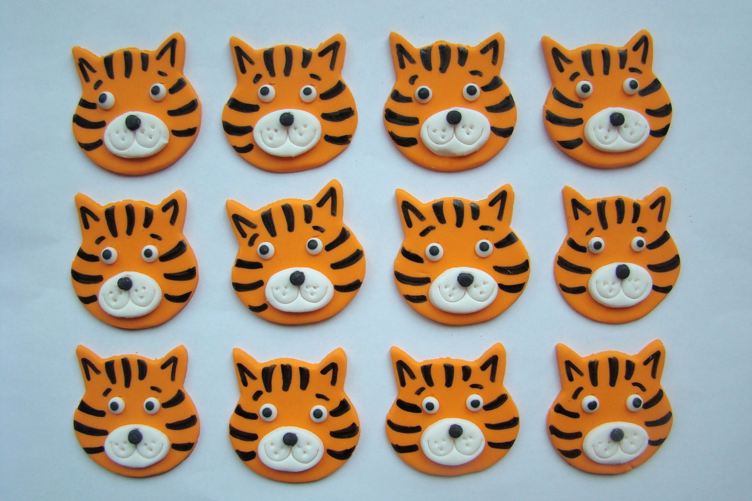 Fondant Cupcake or Cookie Topper Tigers
