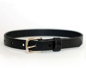 Boy's Leather Dress Belt- Black Leather