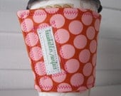 Coffee Cuff - Pink and Brown Dots