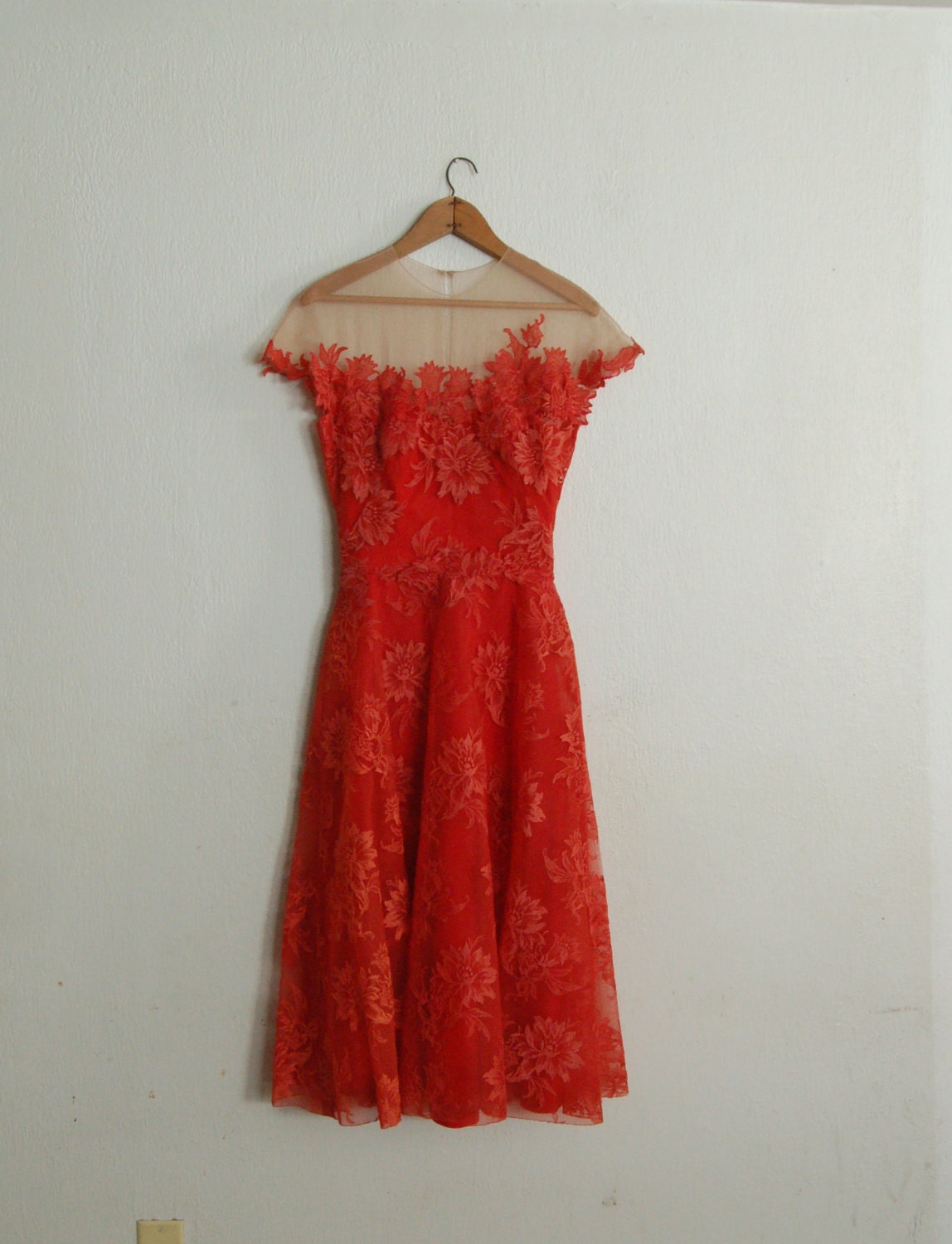 Vintage 1950's Peggy Hunt Spiced Orange Dress