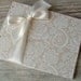 Wedding Guest Book, Ivory and White Paisley, MEDIUM 9x7, MADE upon ORDER