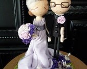Wedding Cake Topper with Custom Wedding Dress- Custom Keepsake - MilkTea